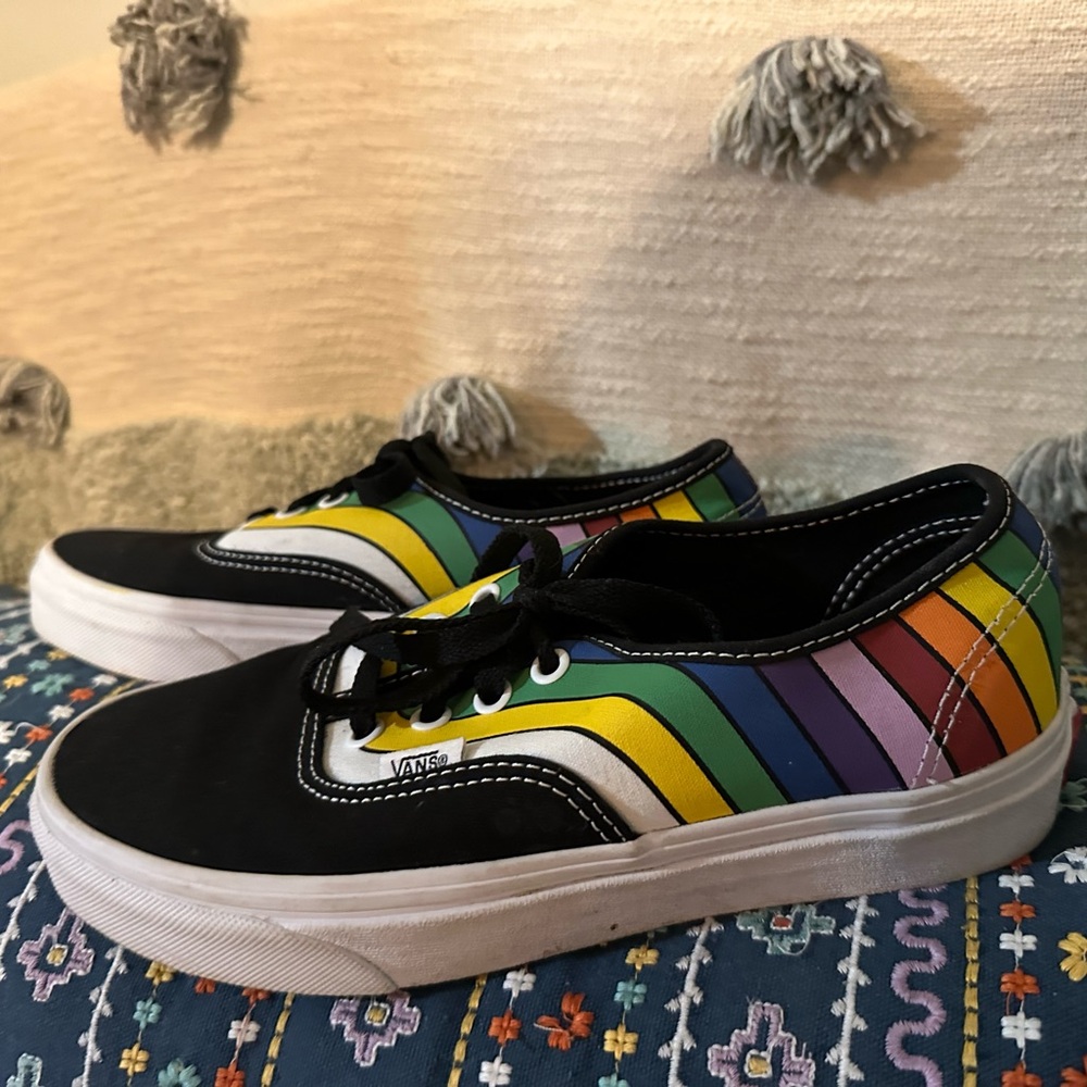 Vans Authentic Rainbow Refract Black Sneakers - M… - image 1